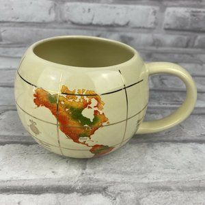 FTD World Earth Globe Map Coffee Cup Mug Round